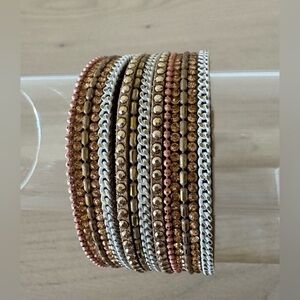 New York & Company Gold-Tone Multi-Strand Rhinestone Bracelet